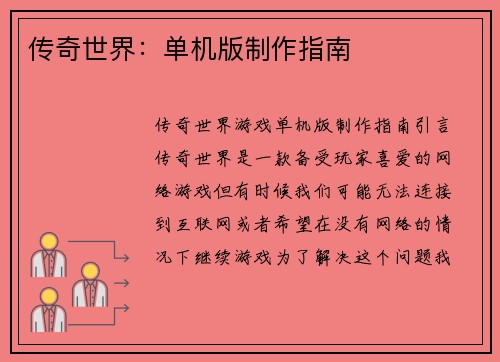 传奇世界：单机版制作指南